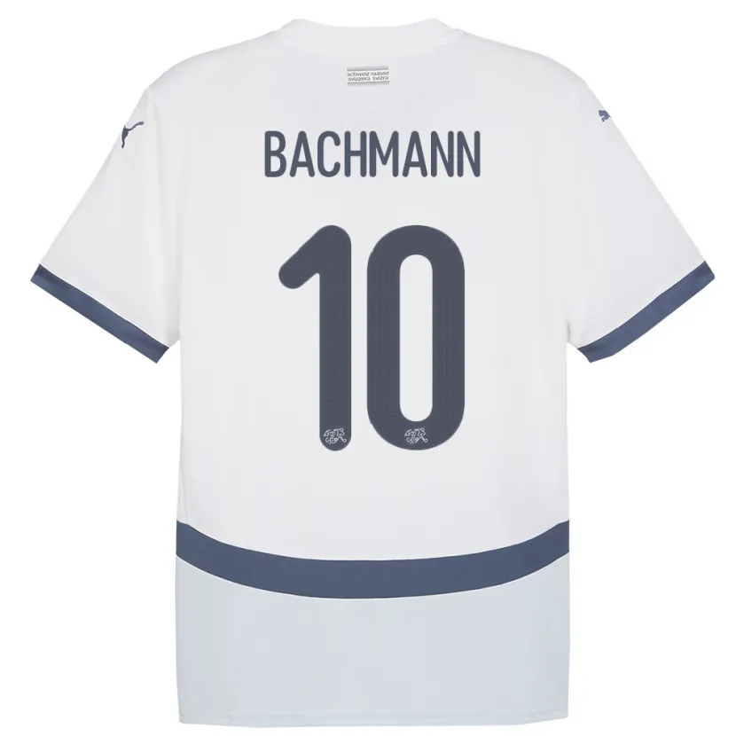 Danxen Pánské Švýcarsko Ramona Bachmann #10 Bílý Daleko Hráčské Dresy 24-26 Dres