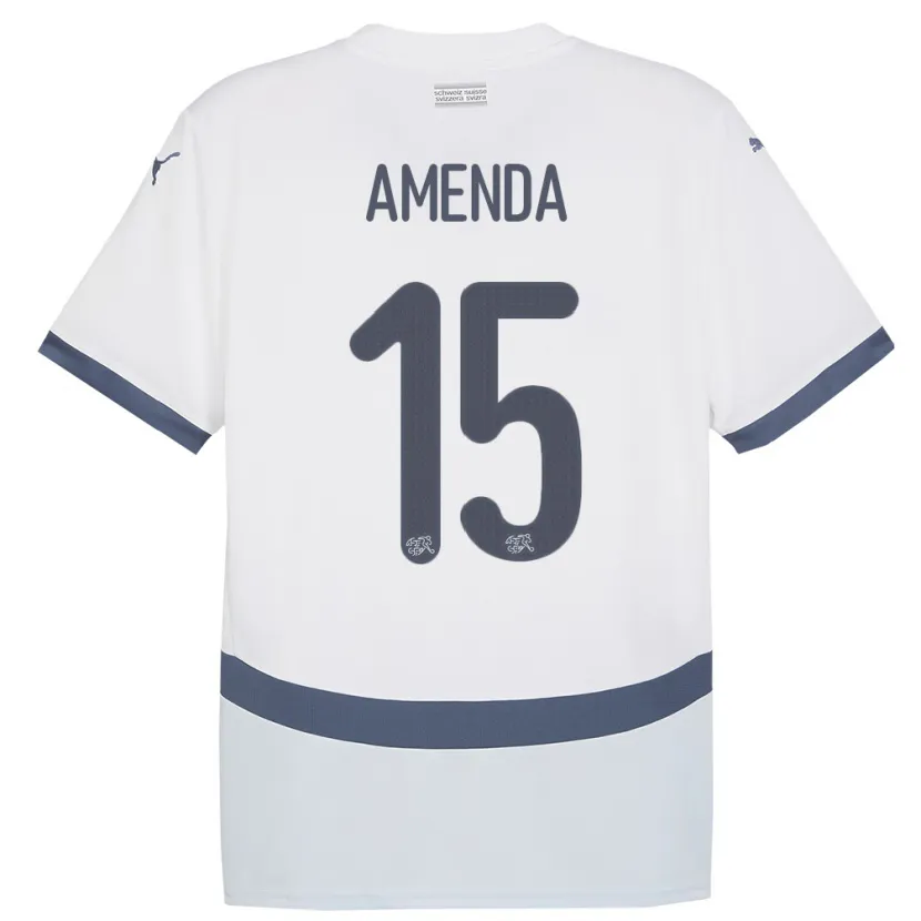 Danxen Pánské Švýcarsko Aurele Amenda #15 Bílý Daleko Hráčské Dresy 24-26 Dres