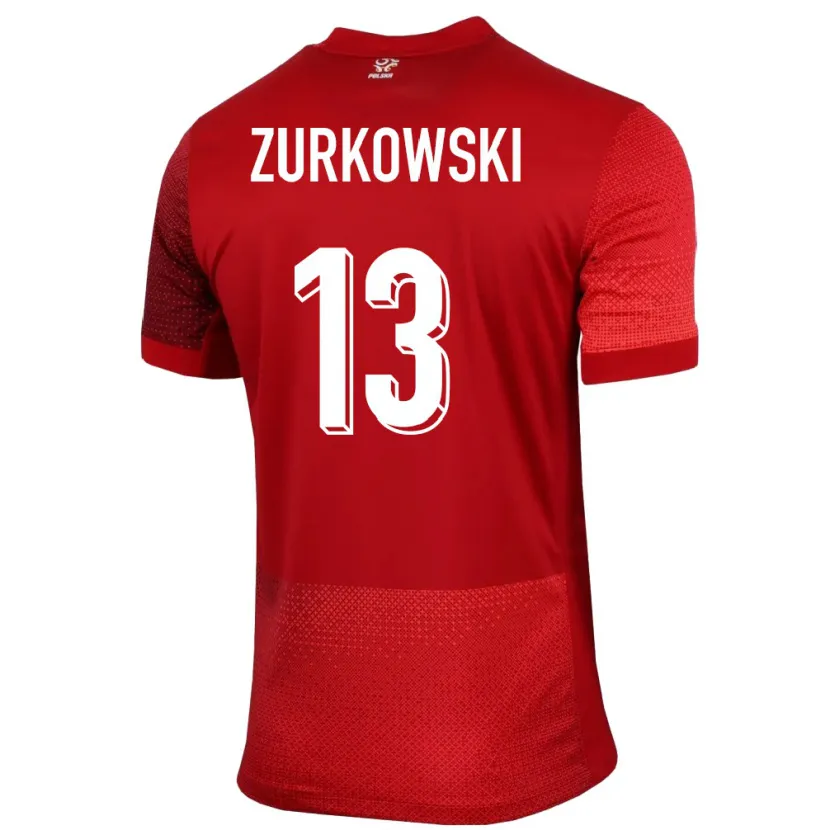 Danxen Pánské Polsko Szymon Zurkowski #13 Červené Daleko Hráčské Dresy 24-26 Dres