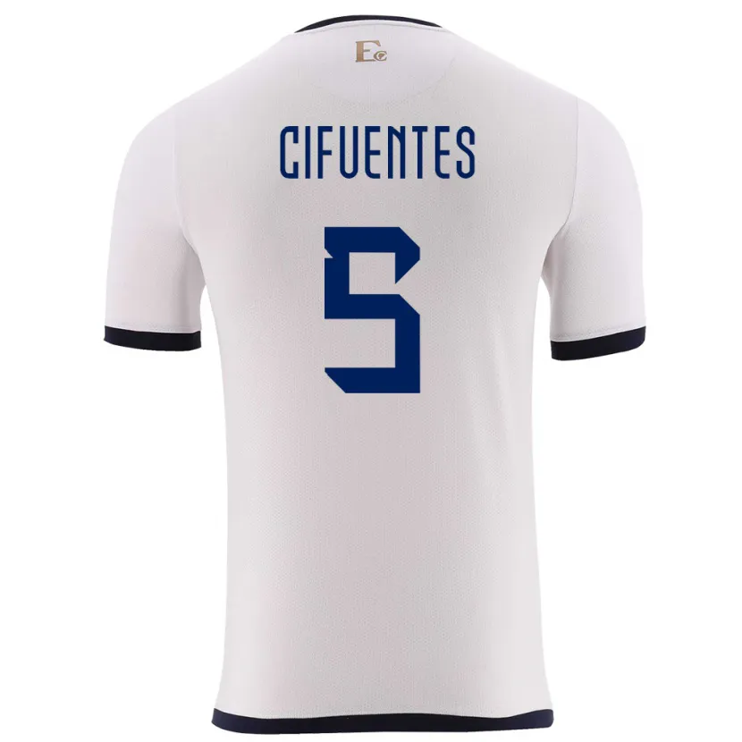Danxen Pánské Ekvádor Jose Cifuentes #5 Bílý Daleko Hráčské Dresy 24-26 Dres