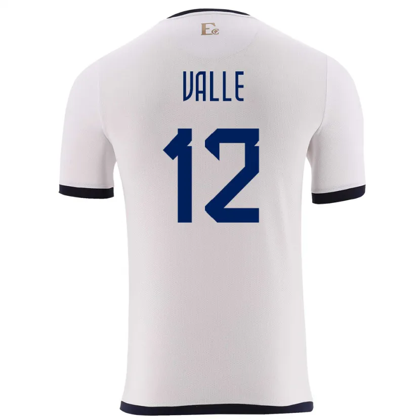 Danxen Pánské Ekvádor Gonzalo Valle #12 Bílý Daleko Hráčské Dresy 24-26 Dres