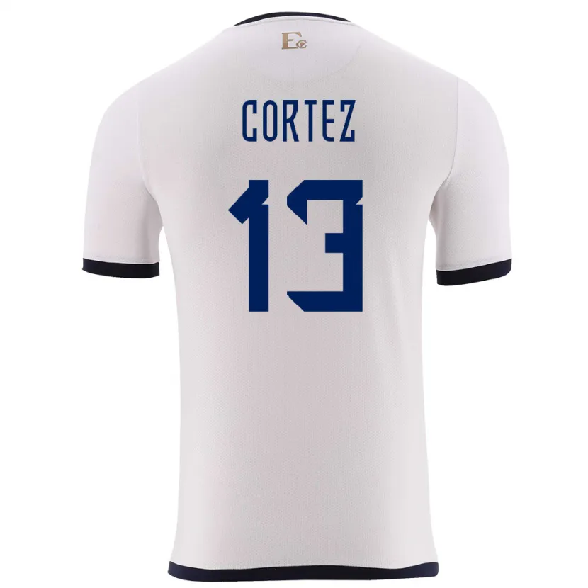 Danxen Pánské Ekvádor Steven Cortez #13 Bílý Daleko Hráčské Dresy 24-26 Dres