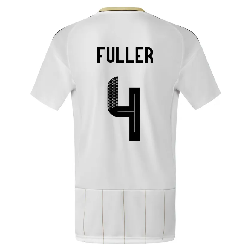 Danxen Pánské Kostarika Keysher Fuller #4 Bílý Daleko Hráčské Dresy 24-26 Dres