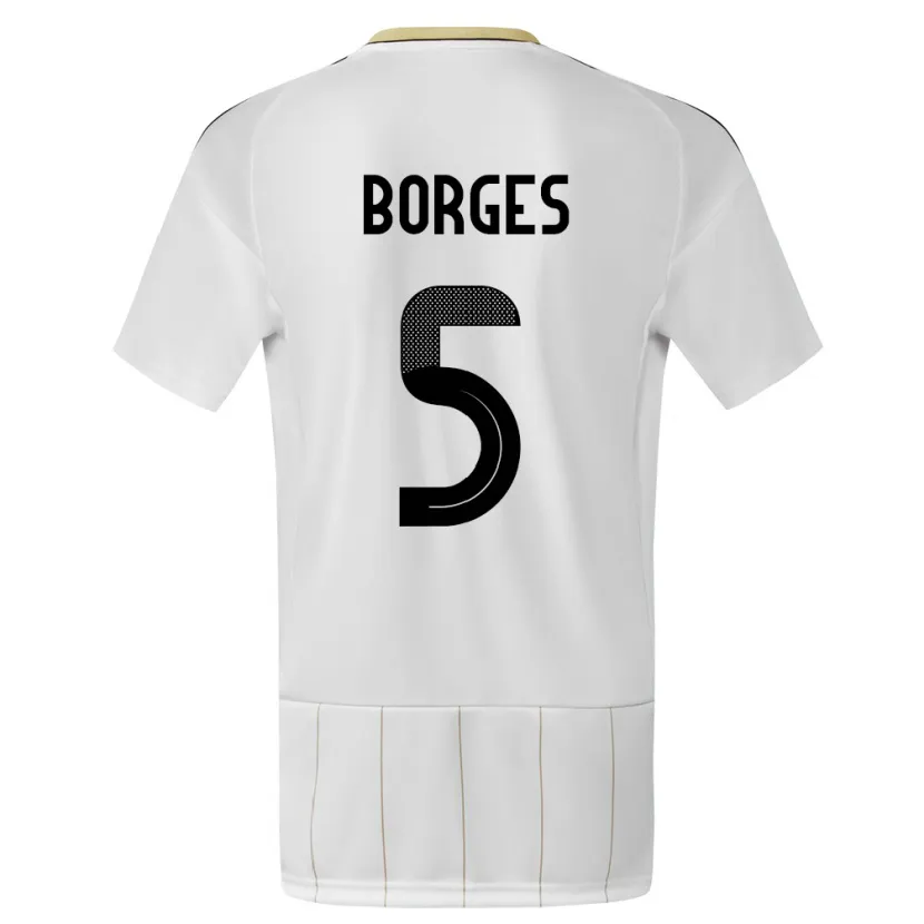 Danxen Pánské Kostarika Celso Borges #5 Bílý Daleko Hráčské Dresy 24-26 Dres