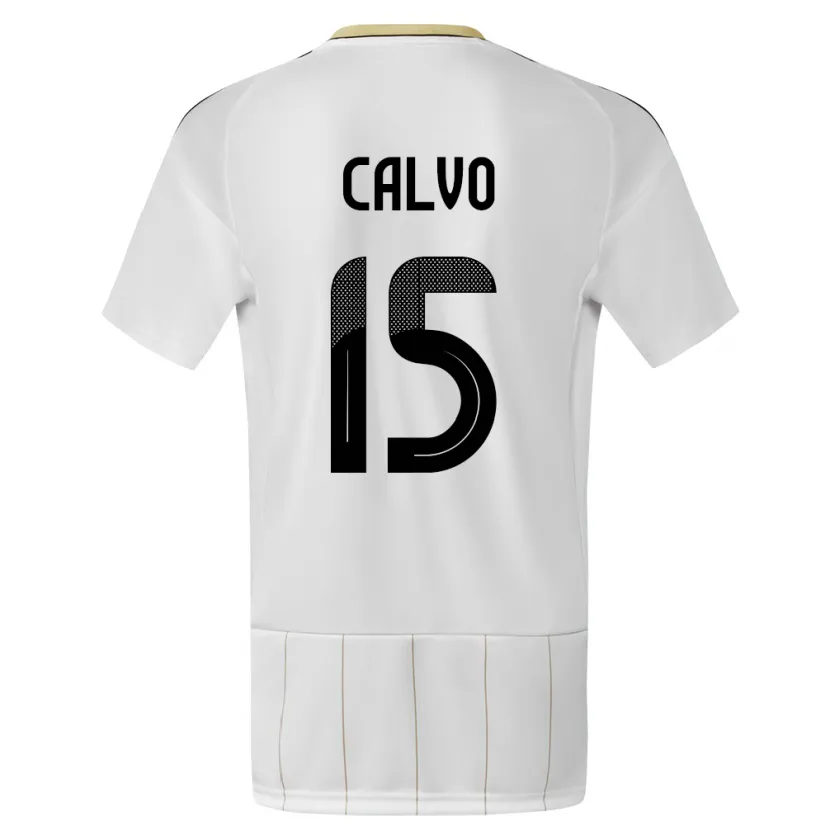 Danxen Pánské Kostarika Francisco Calvo #15 Bílý Daleko Hráčské Dresy 24-26 Dres