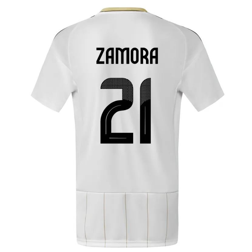 Danxen Pánské Kostarika Alvaro Zamora #21 Bílý Daleko Hráčské Dresy 24-26 Dres