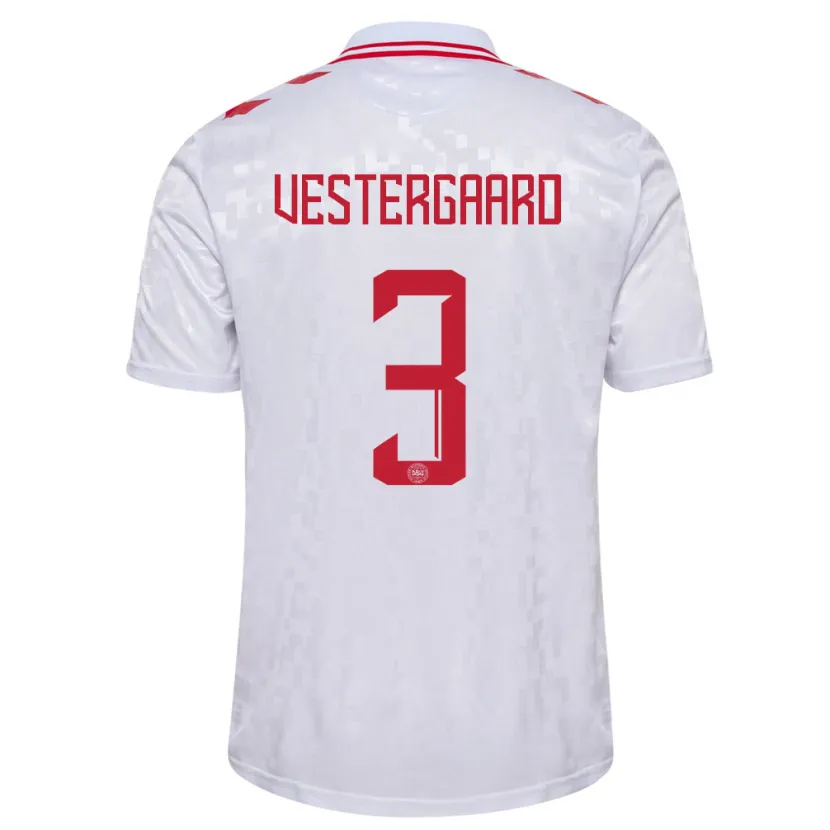 Danxen Pánské Dánsko Jannik Vestergaard #3 Bílý Daleko Hráčské Dresy 24-26 Dres