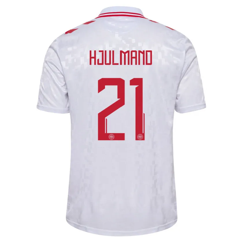 Danxen Pánské Dánsko Morten Hjulmand #21 Bílý Daleko Hráčské Dresy 24-26 Dres