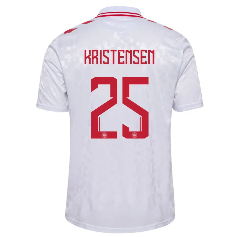 Danxen Pánské Dánsko Rasmus Kristensen #25 Bílý Daleko Hráčské Dresy 24-26 Dres