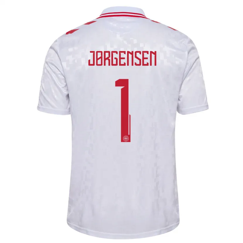 Danxen Pánské Dánsko Filip Jørgensen #1 Bílý Daleko Hráčské Dresy 24-26 Dres
