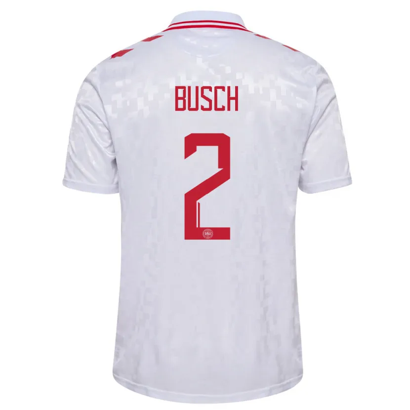 Danxen Pánské Dánsko Alexander Busch #2 Bílý Daleko Hráčské Dresy 24-26 Dres