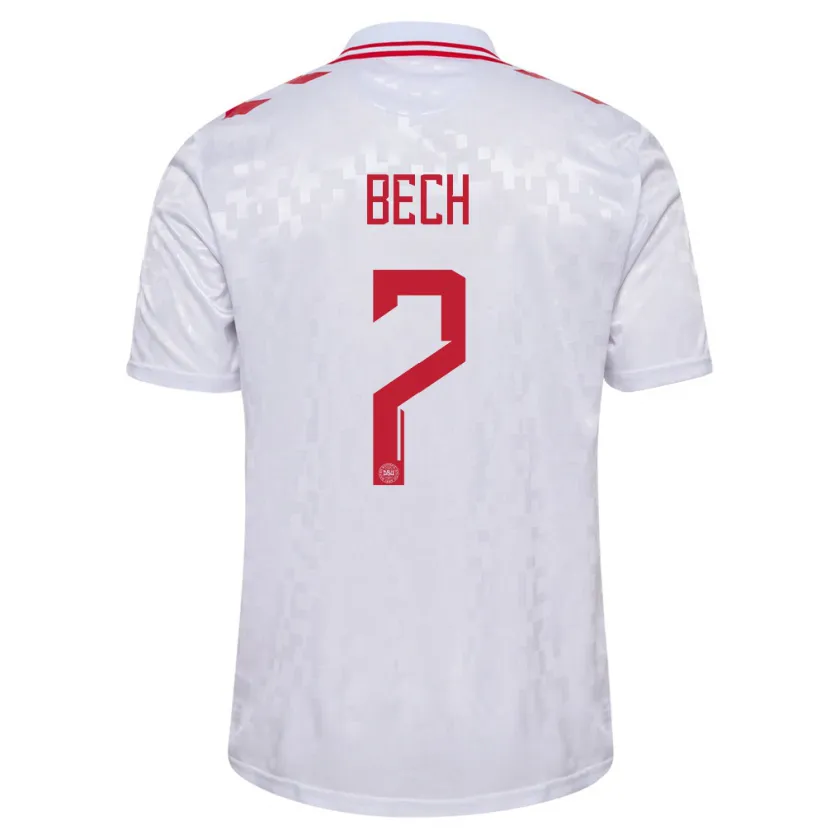 Danxen Pánské Dánsko Tobias Bech #7 Bílý Daleko Hráčské Dresy 24-26 Dres