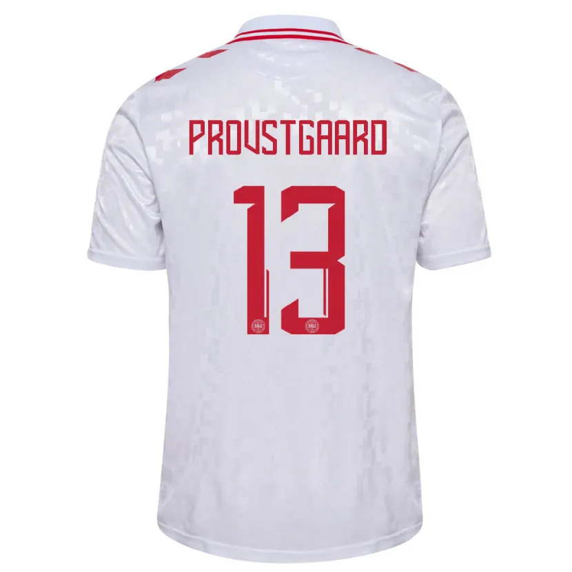 Danxen Pánské Dánsko Oliver Provstgaard #13 Bílý Daleko Hráčské Dresy 24-26 Dres
