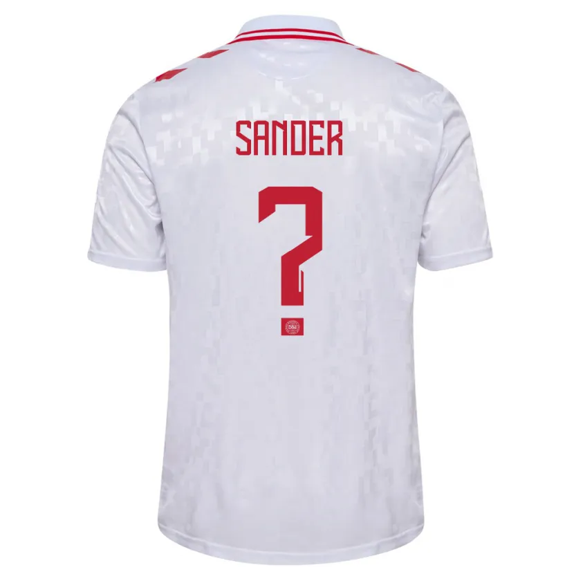Danxen Pánské Dánsko Theo Sander #0 Bílý Daleko Hráčské Dresy 24-26 Dres