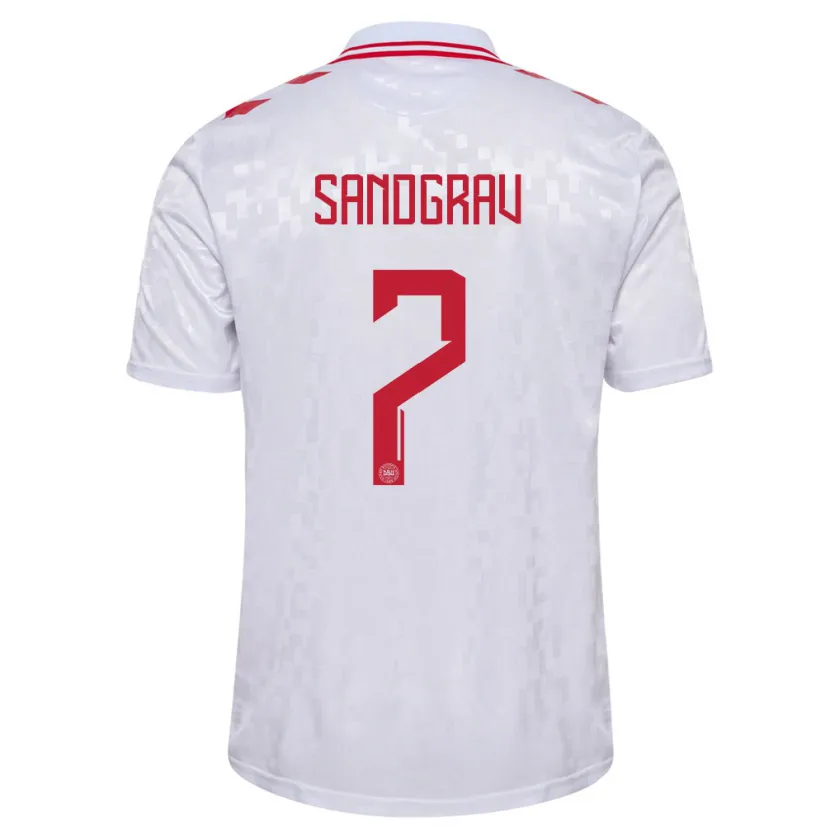 Danxen Pánské Dánsko Lauge Sandgrav #7 Bílý Daleko Hráčské Dresy 24-26 Dres
