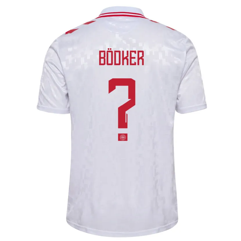 Danxen Pánské Dánsko Oliver Bödker #0 Bílý Daleko Hráčské Dresy 24-26 Dres