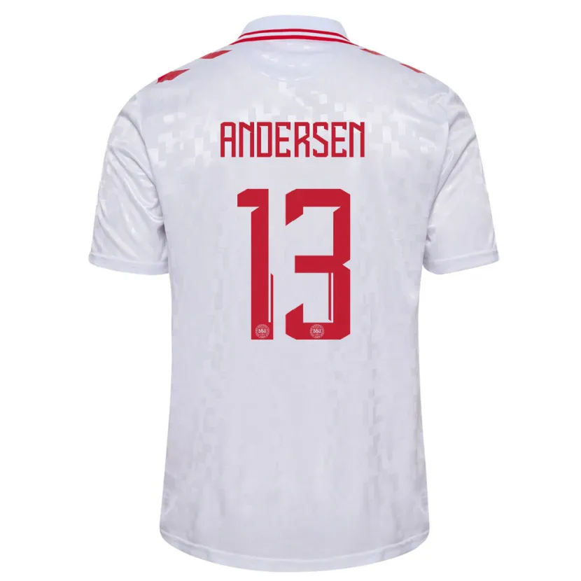 Danxen Pánské Dánsko Frej Andersen #13 Bílý Daleko Hráčské Dresy 24-26 Dres