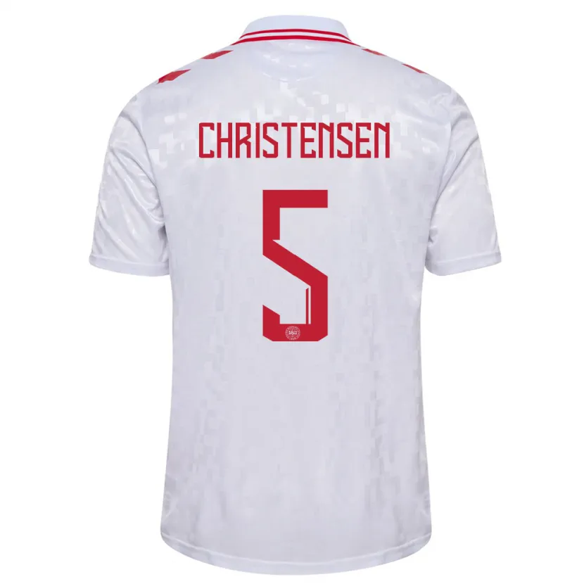Danxen Pánské Dánsko Aske Christensen #5 Bílý Daleko Hráčské Dresy 24-26 Dres
