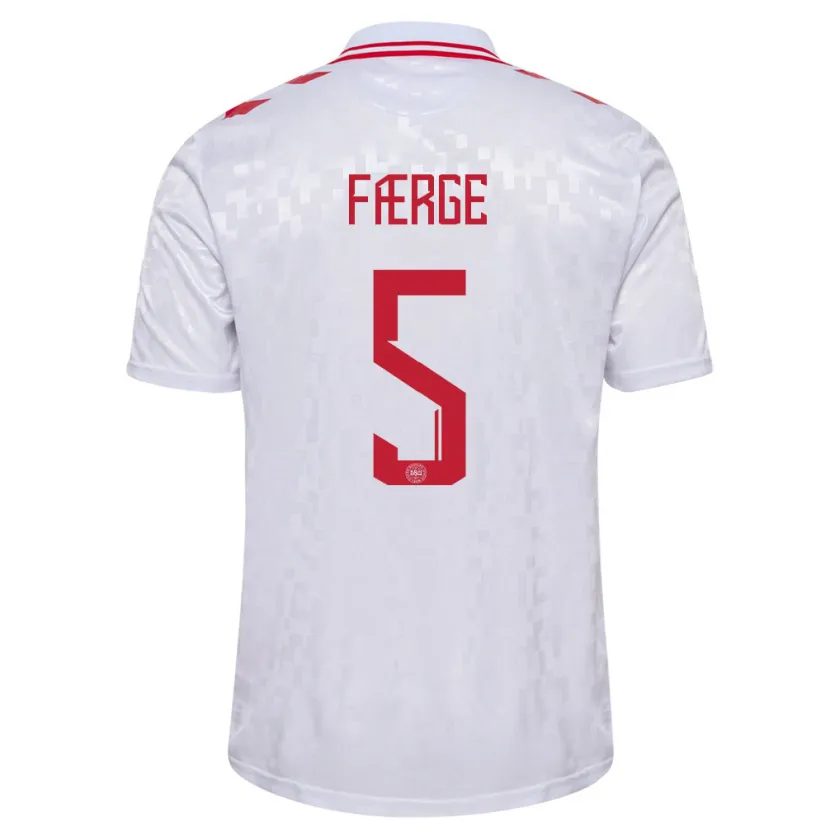 Danxen Pánské Dánsko Emma Færge #5 Bílý Daleko Hráčské Dresy 24-26 Dres