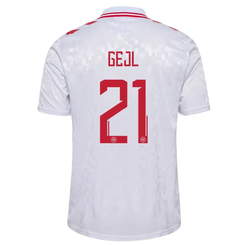 Danxen Pánské Dánsko Mille Gejl #21 Bílý Daleko Hráčské Dresy 24-26 Dres