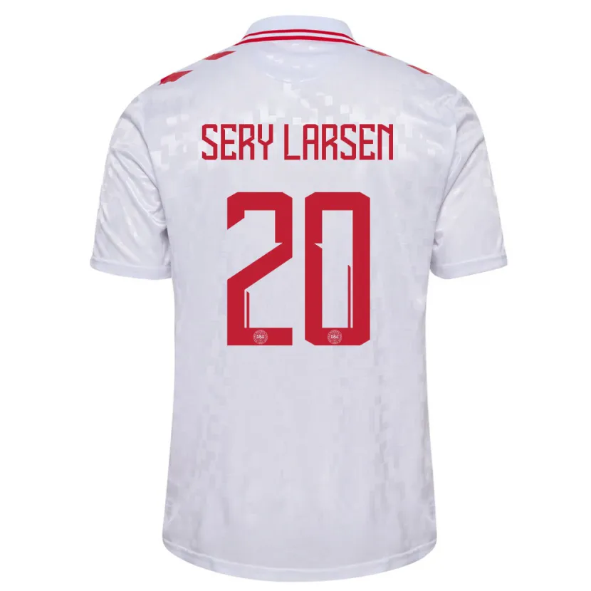 Danxen Pánské Dánsko Japhet Sery Larsen #20 Bílý Daleko Hráčské Dresy 24-26 Dres