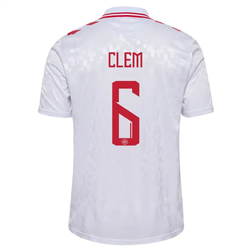 Danxen Pánské Dánsko William Clem #6 Bílý Daleko Hráčské Dresy 24-26 Dres