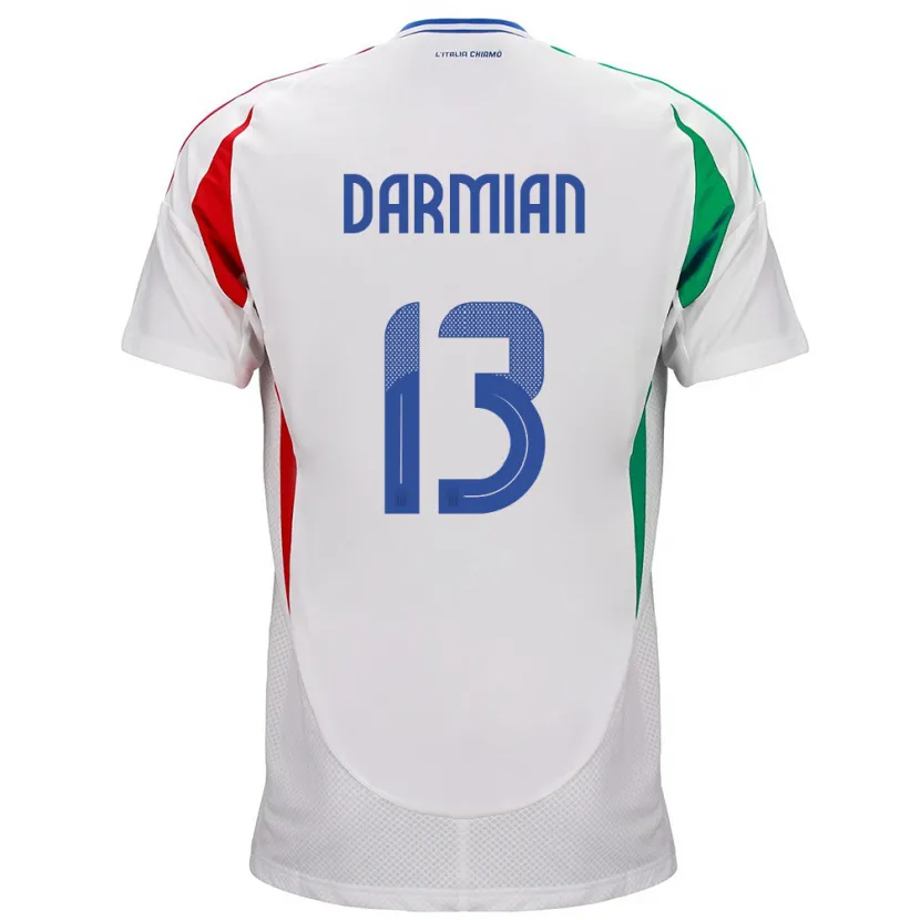 Danxen Pánské Itálie Matteo Darmian #13 Bílý Daleko Hráčské Dresy 24-26 Dres