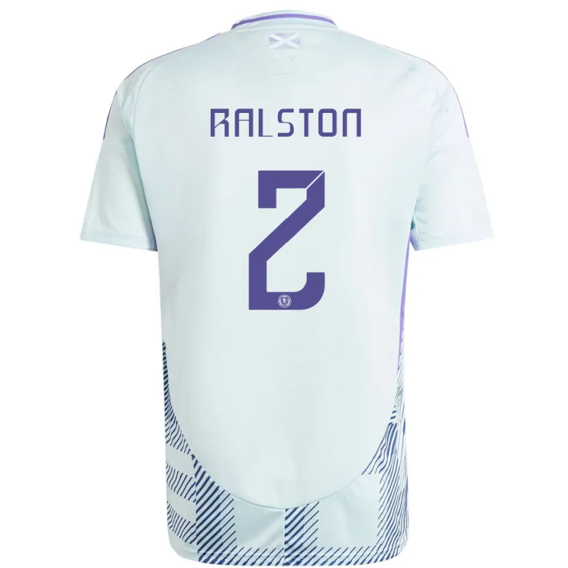 Danxen Pánské Skotsko Anthony Ralston #2 Světle Mátově Modrá Daleko Hráčské Dresy 24-26 Dres