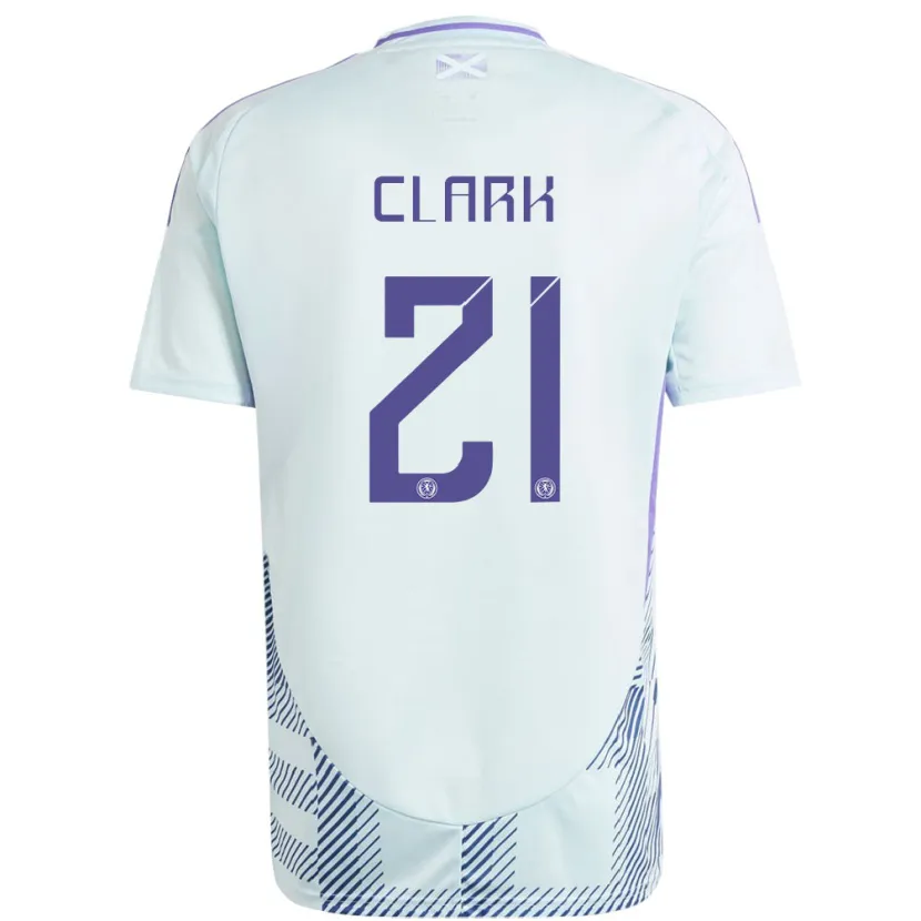 Danxen Pánské Skotsko Zander Clark #21 Světle Mátově Modrá Daleko Hráčské Dresy 24-26 Dres