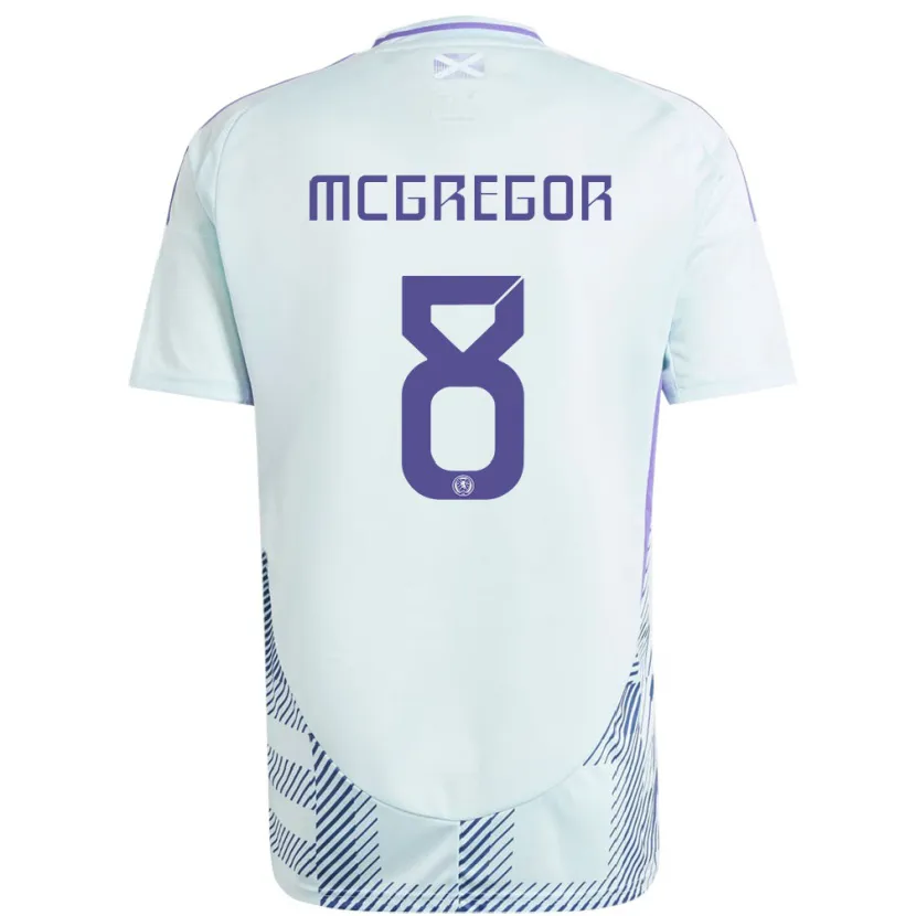 Danxen Pánské Skotsko Callum Mcgregor #8 Světle Mátově Modrá Daleko Hráčské Dresy 24-26 Dres