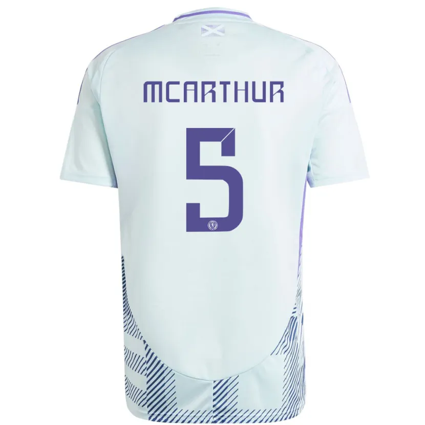 Danxen Pánské Skotsko Charlie Mcarthur #5 Světle Mátově Modrá Daleko Hráčské Dresy 24-26 Dres