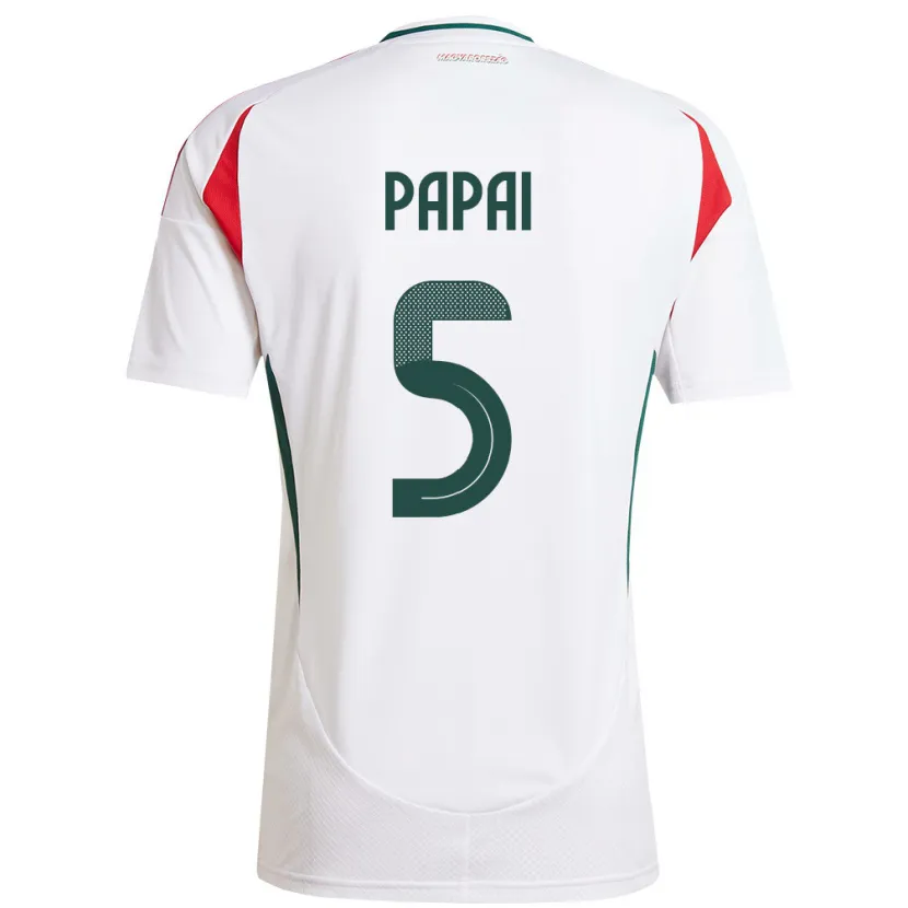 Danxen Pánské Maďarsko Emőke Pápai #5 Bílý Daleko Hráčské Dresy 24-26 Dres