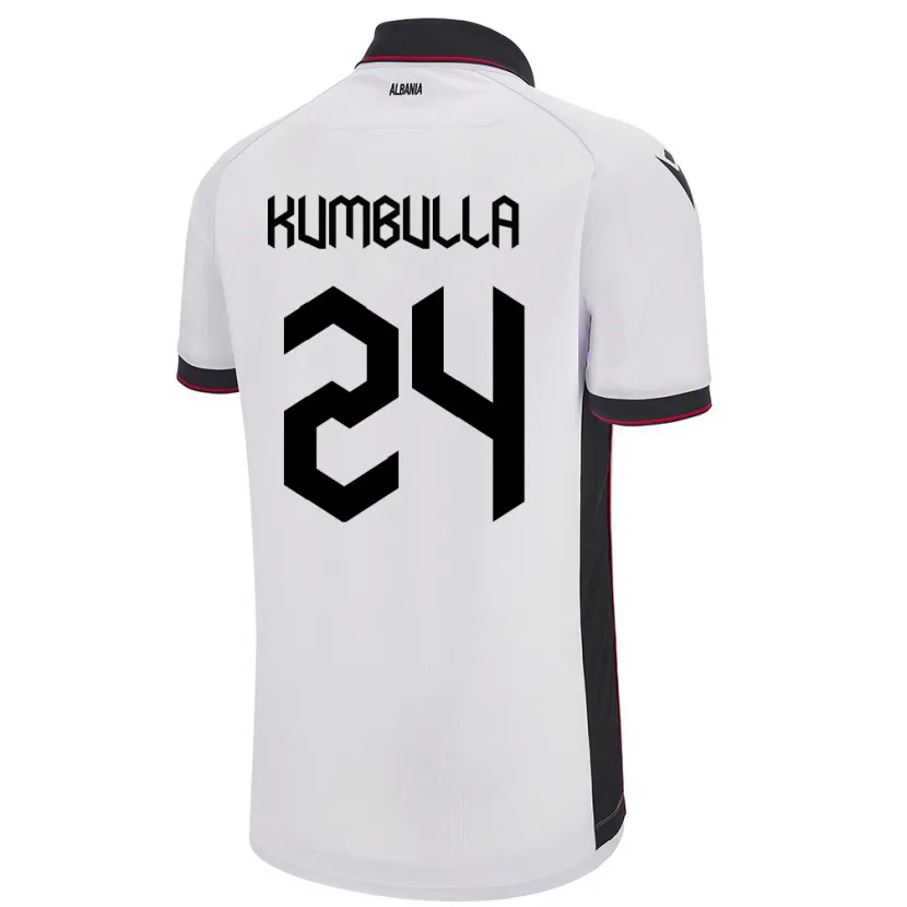 Danxen Pánské Albánie Marash Kumbulla #24 Bílý Daleko Hráčské Dresy 24-26 Dres
