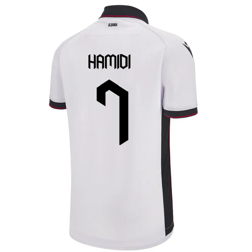 Danxen Pánské Albánie Mimoza Hamidi #7 Bílý Daleko Hráčské Dresy 24-26 Dres