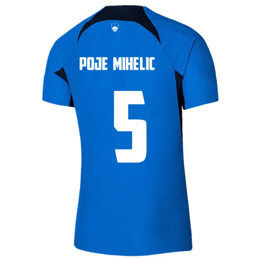 Danxen Pánské Slovinsko Naja Poje Mihelič #5 Modrý Daleko Hráčské Dresy 24-26 Dres