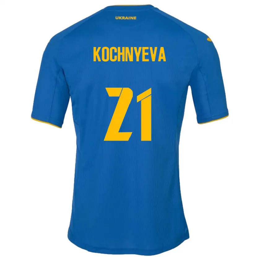 Danxen Pánské Ukrajina Iryna Kochnyeva #21 Modrý Daleko Hráčské Dresy 24-26 Dres