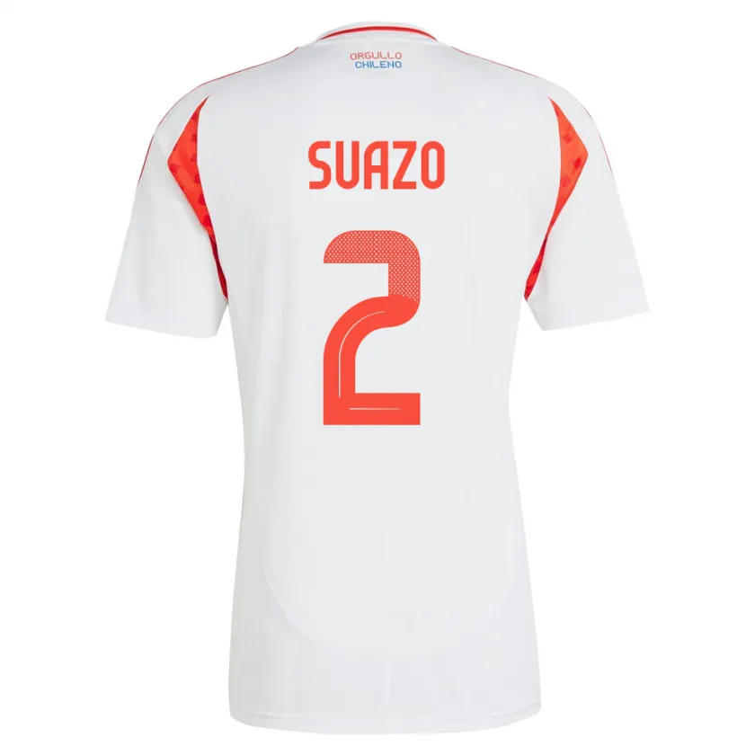 Danxen Pánské Chile Gabriel Suazo #2 Bílý Daleko Hráčské Dresy 24-26 Dres