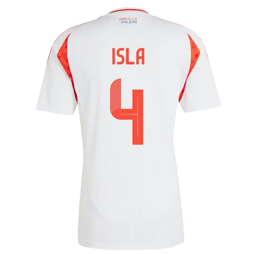 Danxen Pánské Chile Mauricio Isla #4 Bílý Daleko Hráčské Dresy 24-26 Dres