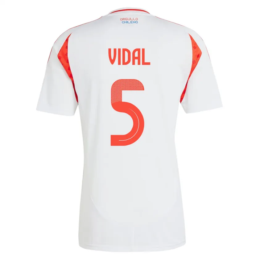 Danxen Pánské Chile Valentín Vidal #5 Bílý Daleko Hráčské Dresy 24-26 Dres