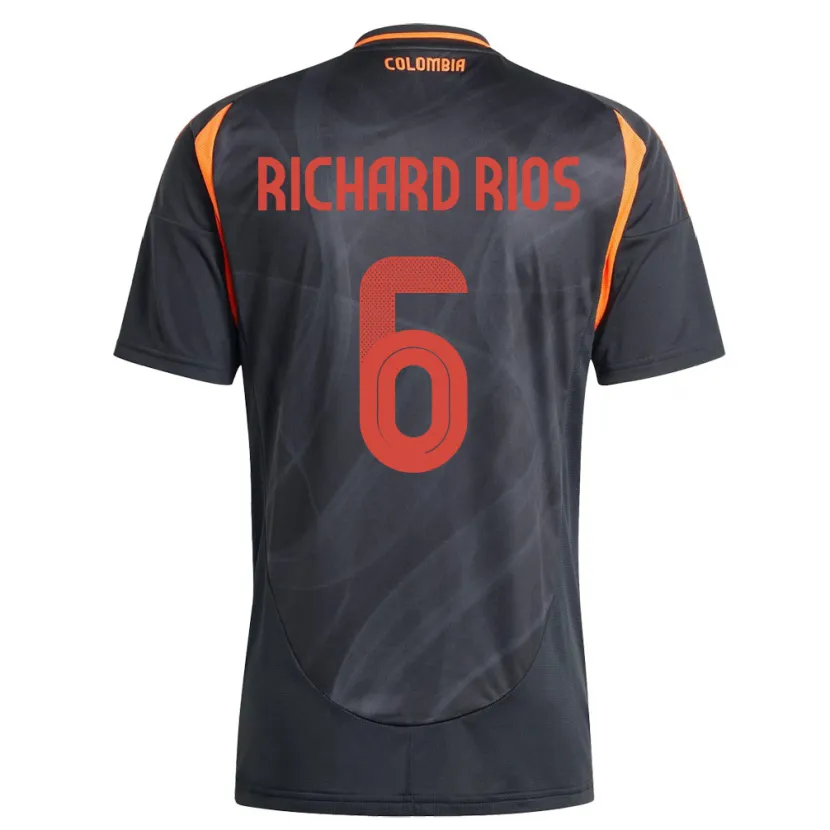 Danxen Pánské Kolumbie Richard Ríos #6 Černá Daleko Hráčské Dresy 24-26 Dres