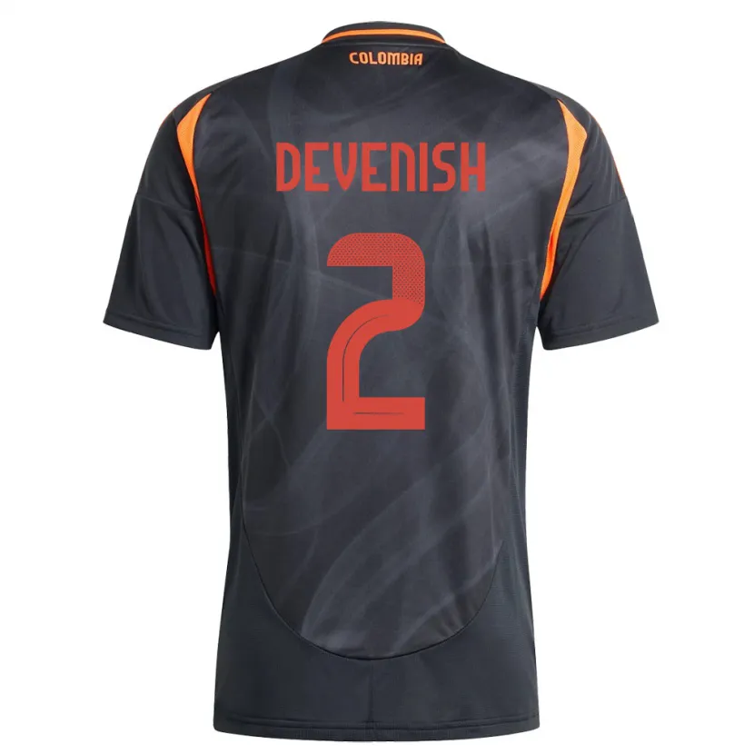 Danxen Pánské Kolumbie Cristian Devenish #2 Černá Daleko Hráčské Dresy 24-26 Dres