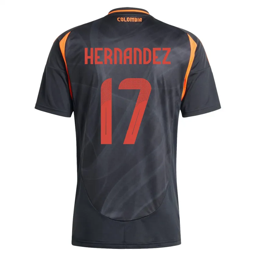 Danxen Pánské Kolumbie Jhoan Hernández #17 Černá Daleko Hráčské Dresy 24-26 Dres