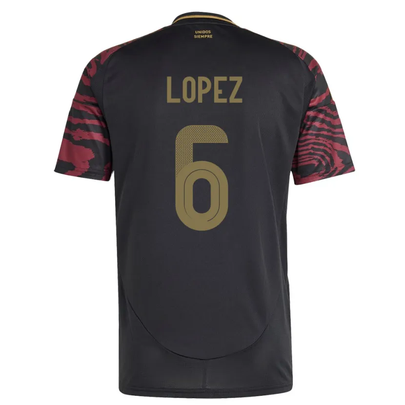 Danxen Pánské Peru Marcos López #6 Černá Daleko Hráčské Dresy 24-26 Dres