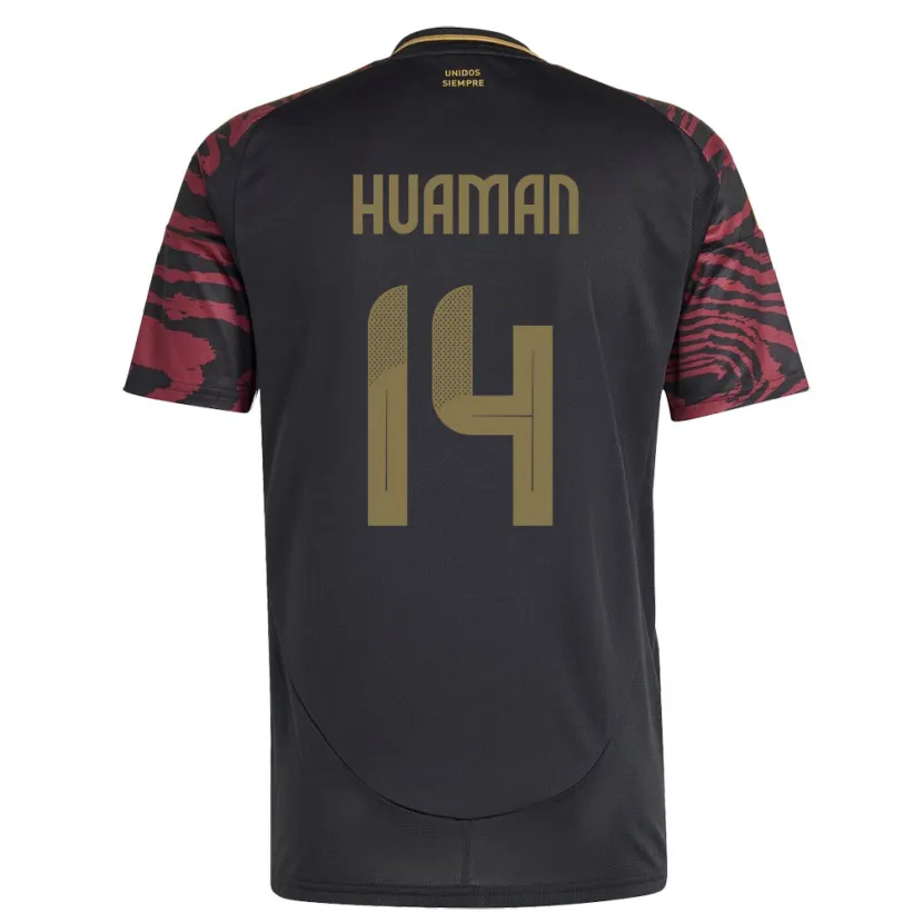 Danxen Pánské Peru Marco Huamán #14 Černá Daleko Hráčské Dresy 24-26 Dres