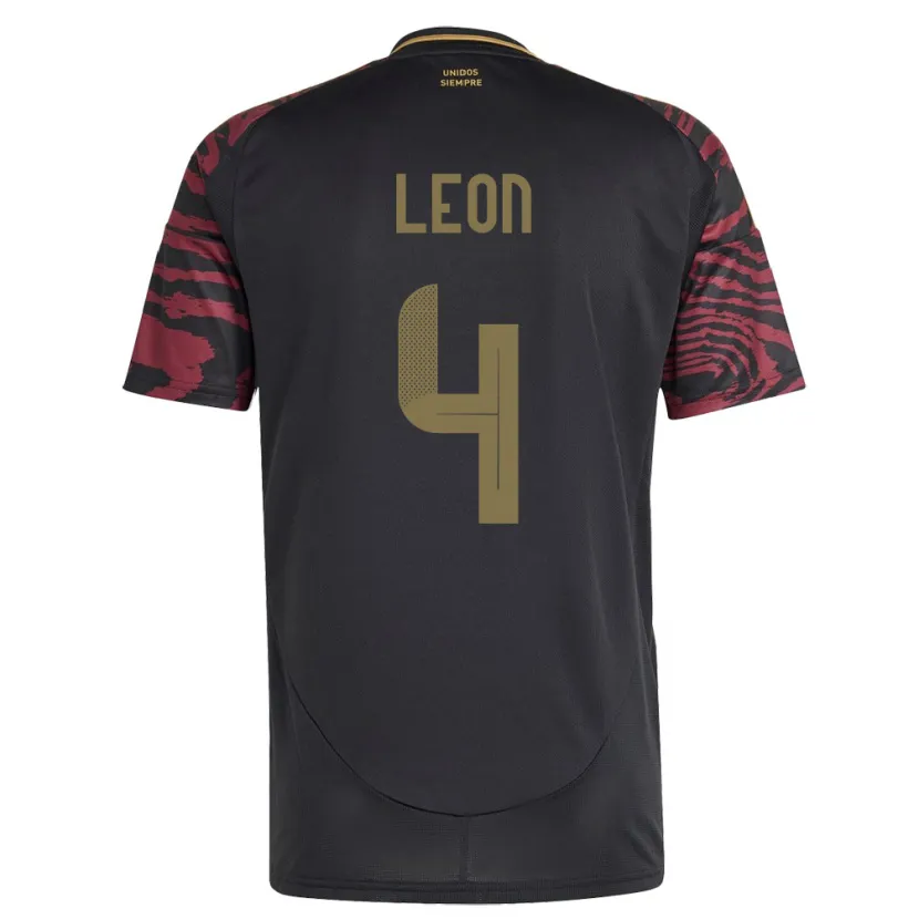 Danxen Pánské Peru Mía León #4 Černá Daleko Hráčské Dresy 24-26 Dres