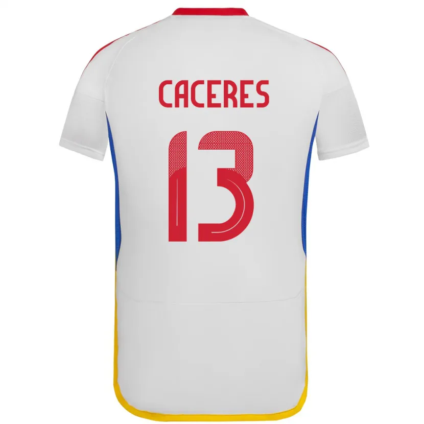 Danxen Pánské Venezuela Nayluisa Cáceres #13 Bílý Daleko Hráčské Dresy 24-26 Dres
