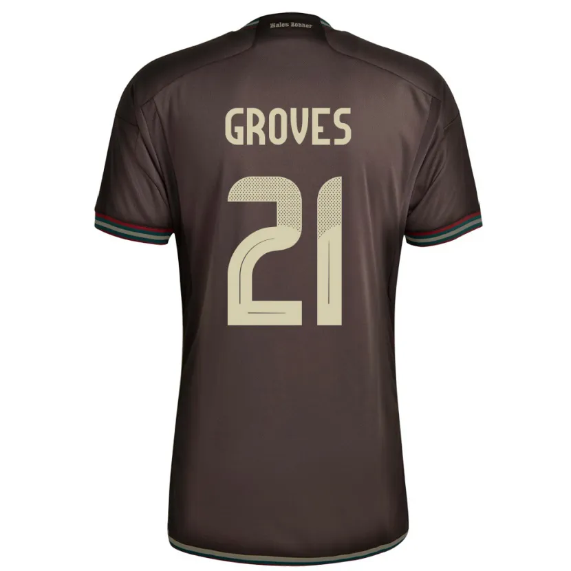 Danxen Pánské Jamajka Isreala Groves #21 Noční Hnědá Daleko Hráčské Dresy 24-26 Dres
