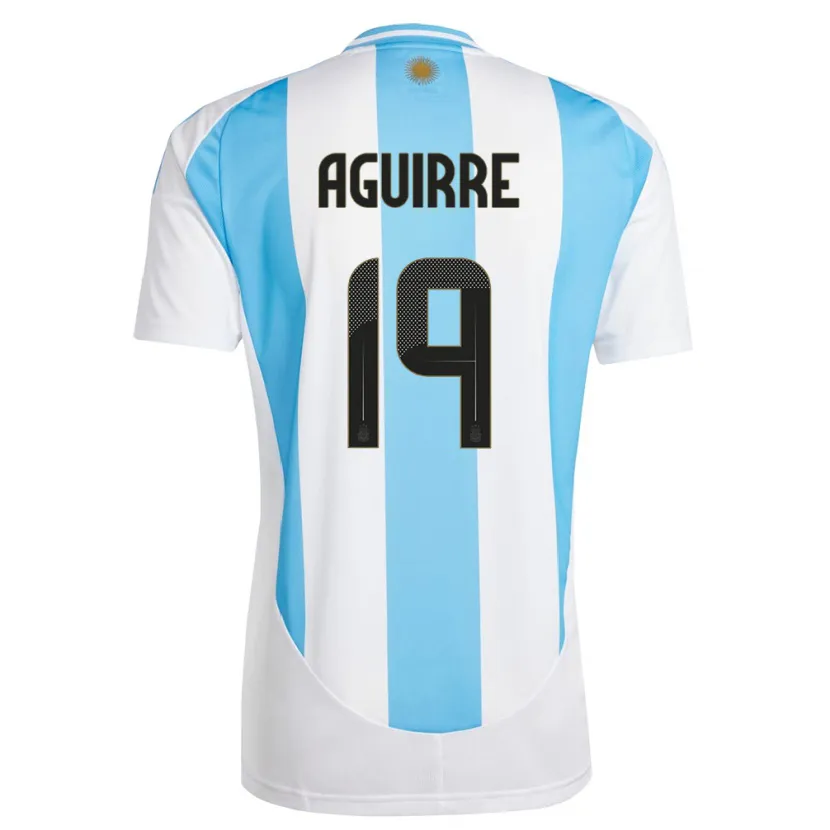 Danxen Dámské Argentina Brian Aguirre #19 Bílá Modrá Domů Hráčské Dresy 24-26 Dres
