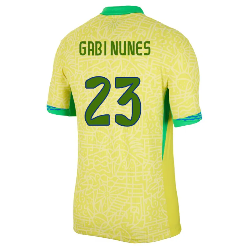 Danxen Dámské Brazílie Gabi Nunes #23 Žlutá Domů Hráčské Dresy 24-26 Dres