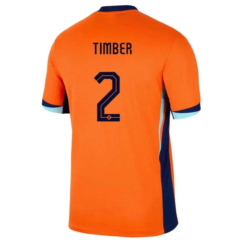 Danxen Dámské Nizozemsko Jurrien Timber #2 Oranžový Domů Hráčské Dresy 24-26 Dres